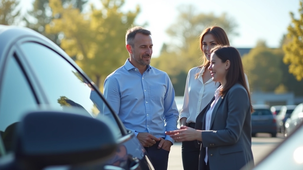 Komanda atliekanti hibridinio automobilio testą, žmonės prie automobilio priekyje